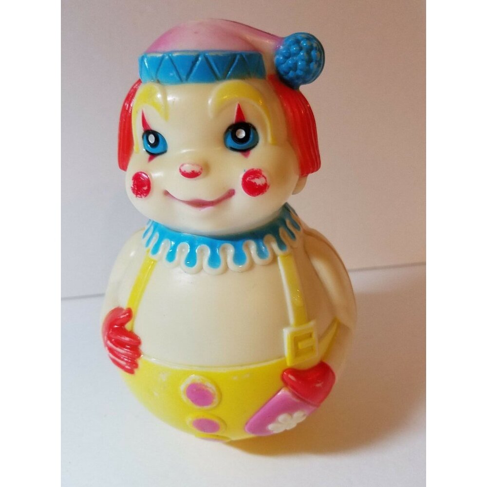 Roly Poly Clown - 1972 1st Year - Hard Plastic Musical Chime VTG
